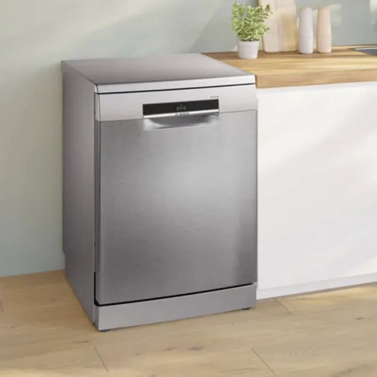 Bosch Lave-vaisselle pose-libre 60 cm – 14 couverts, 44 dB, Acier brossé anti-traces, HomeConnect & varioSpeed Plus – SMS6EMI62V