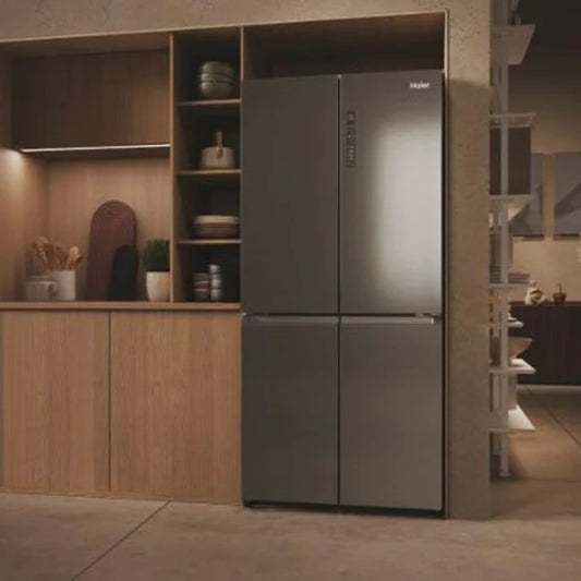 Haier Réfrigérateur Side‑by‑Side 4 portes – 467 L, No‑Frost, Inverter, Touch – HCR3818ENMM