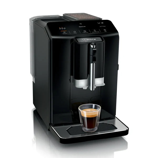 Bosch Machine à café tout‑automatique VeroCafe Série 2 – Broyeur céramique 250 g, réservoir 1,4 L, mousseur intégré – TIE20119
