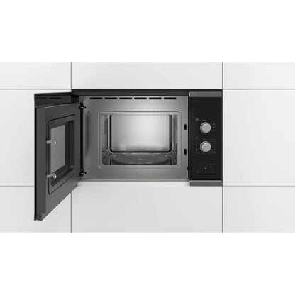 Bosch Micro‑ondes Encastrable 20 L – 5 Niveaux, Plateau 25 cm, Cavité Inox – BFL520MS0