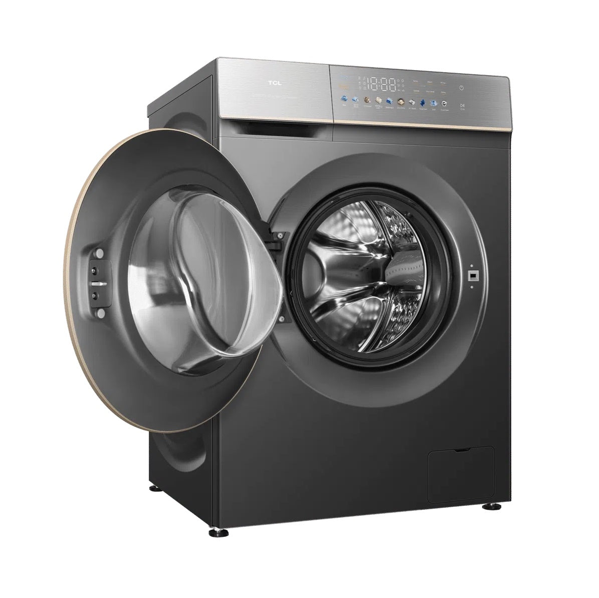 TCL Laveuse & Sécheuse à chargement frontal DD Inverter – Lavage 10 kg / Séchage 7 kg, Inverter, Écran digital – C7110WDG