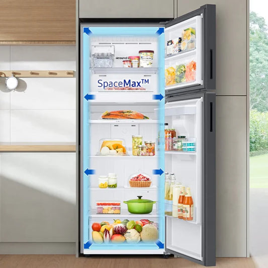 Samsung Réfrigérateur deux portes – 460 L net, Spatial SpaceMax™, Optimal Fresh+ & Wi‑Fi – RT47CB663222