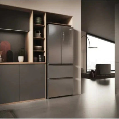 Haier Réfrigérateur multi-portes 4 portes 402 L – Total No Frost, My Zone & ABT, Inox 70 cm – HFR3718ENMM