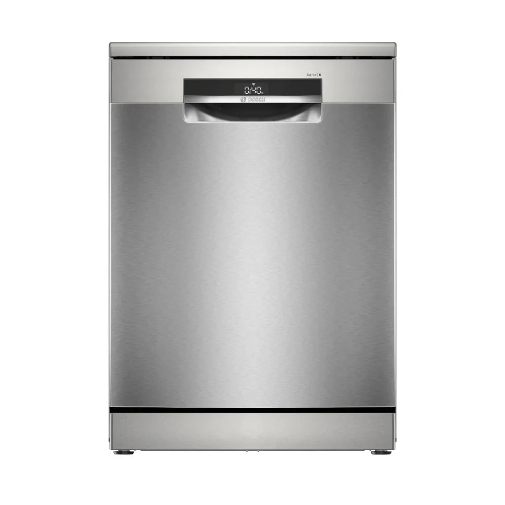 Bosch Lave-vaisselle pose-libre 60 cm – 14 couverts, 44 dB, Acier brossé anti-traces, HomeConnect & varioSpeed Plus – SMS6EMI62V