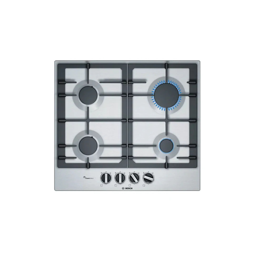 Bosch Table gaz 60 cm Acier inox – 4 foyers – PCP6A5B90
