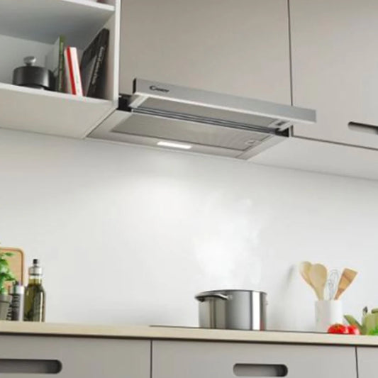 Candy Hotte encastrable télescopique 90 cm – Filtre aluminium, LED, 3 vitesses – CBT9240/3X