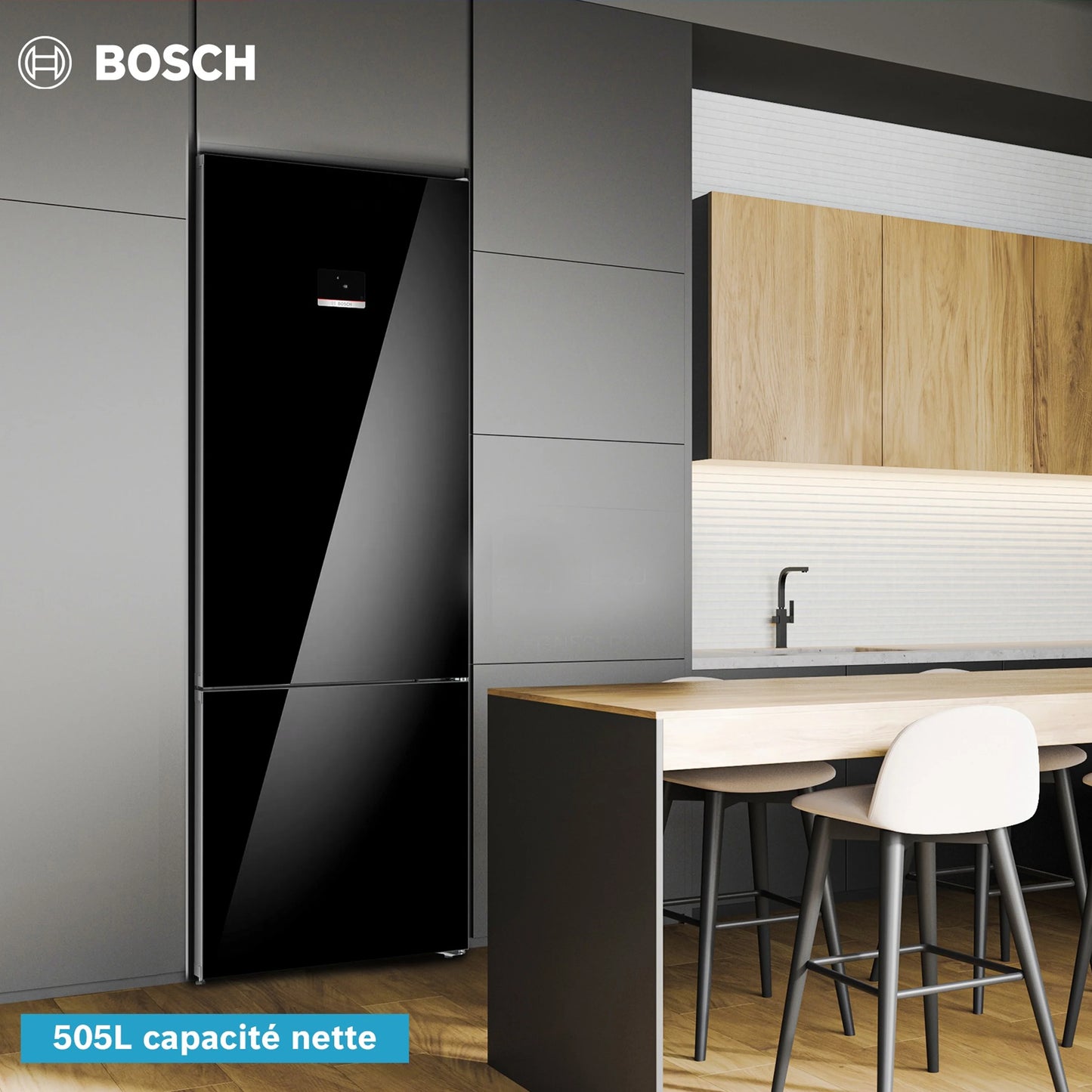 Bosch Réfrigérateur‑Congélateur Pose‑Libre Série 6 – 559 L XXL, Total No Frost, Vitafresh, 193×70 cm – KGN56LB31U