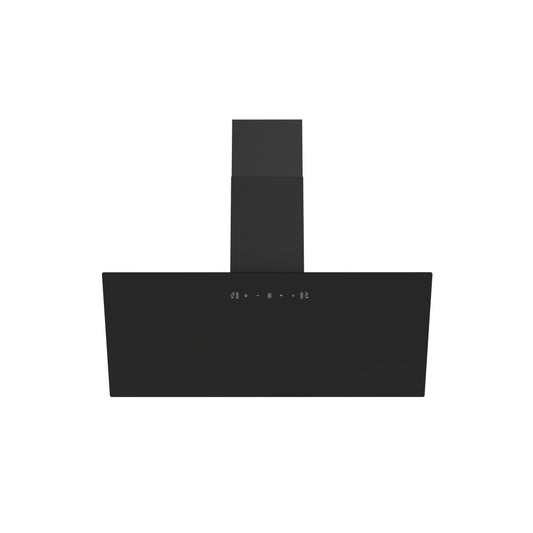 SCHNEIDER Hotte Décorative 90 cm Noir avec Panneau Verre Noir Mobile – TV63A90A-SCH