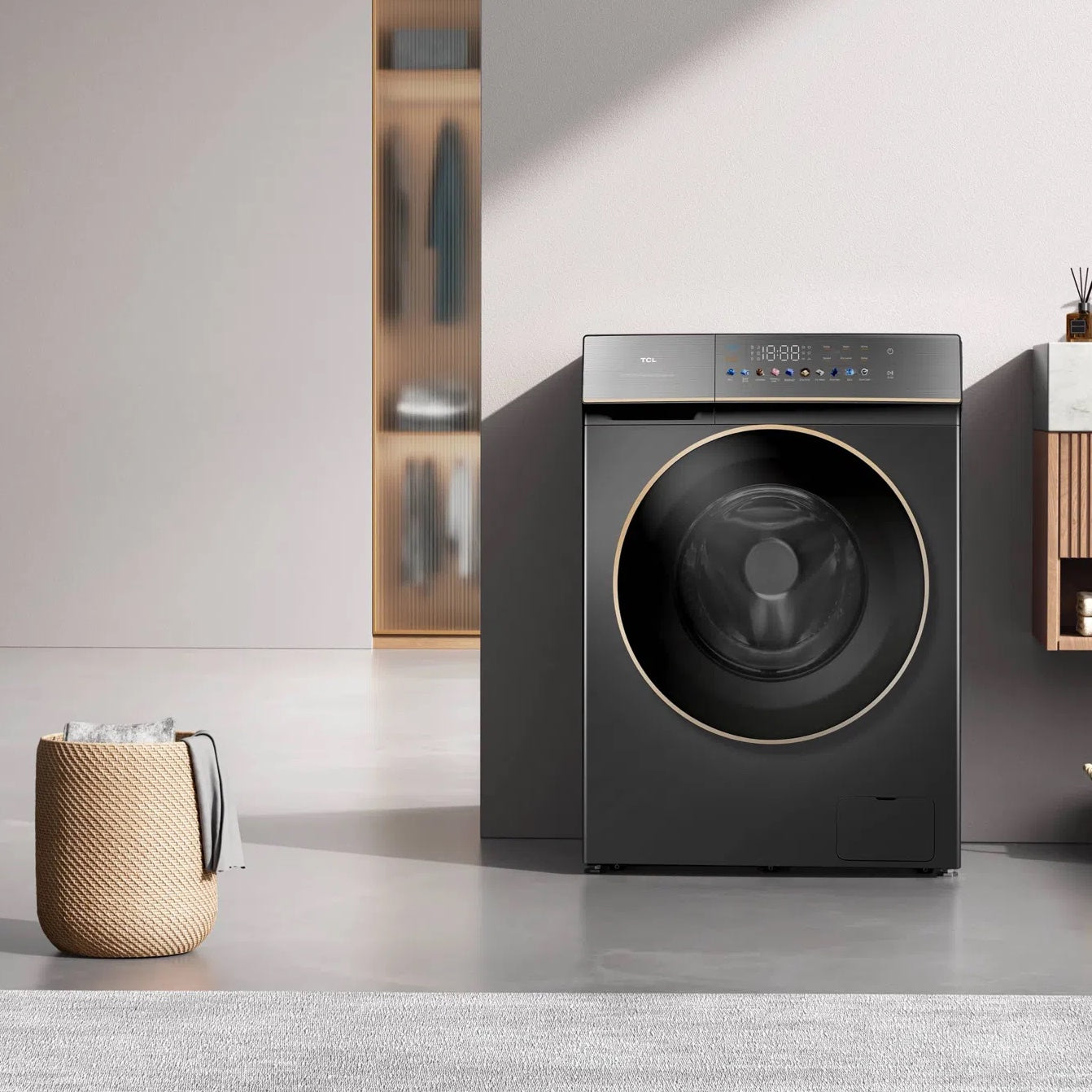 TCL Laveuse & Sécheuse à chargement frontal DD Inverter – Lavage 10 kg / Séchage 7 kg, Inverter, Écran digital – C7110WDG
