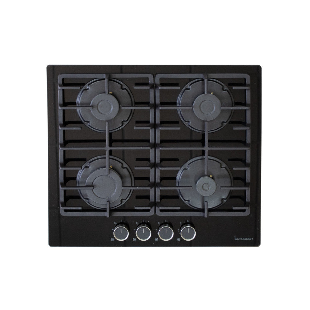 SCHNEIDER Plaque de cuisson à gaz encastrable 4 feux en fonte noir - 64GBLGMIRAN
