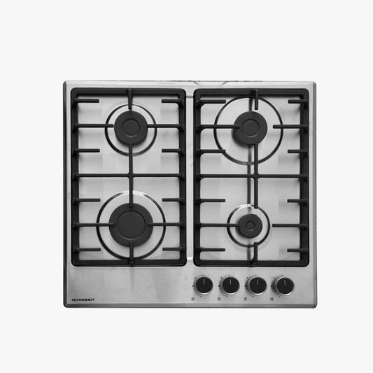 SCHNEIDER Plaque de cuisson à gaz 4 Feux 60 cm Inox - 64GIXMIRAN